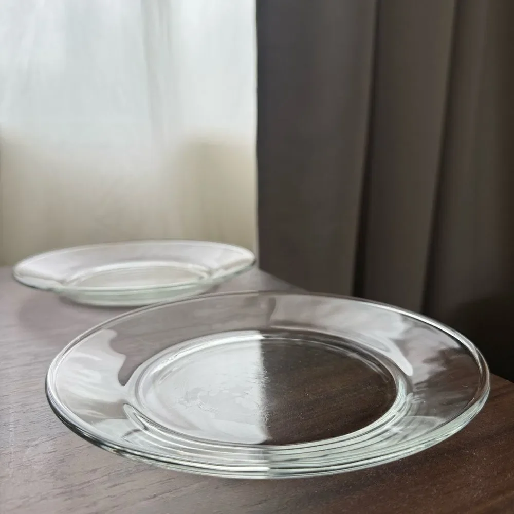 Vintage | 2 Elegant Clear Small Plate Set